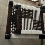 Handcrafted Foldable Rajvadi Wooden Khatli Stool – Brown & Cream photo review
