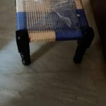 Handcrafted Rajvadi Wooden Khatli Stool – Blue & Cream photo review